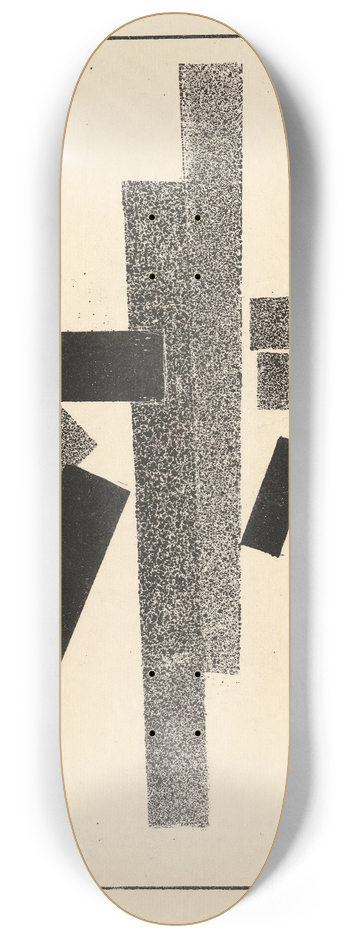 Kazimir Malevich - Three Black and Five Grey Elements 8.25 inch art skate deck