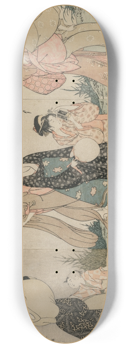 Kitagawa Utamaro - Catching Fireflies 8.25 inch art skate deck