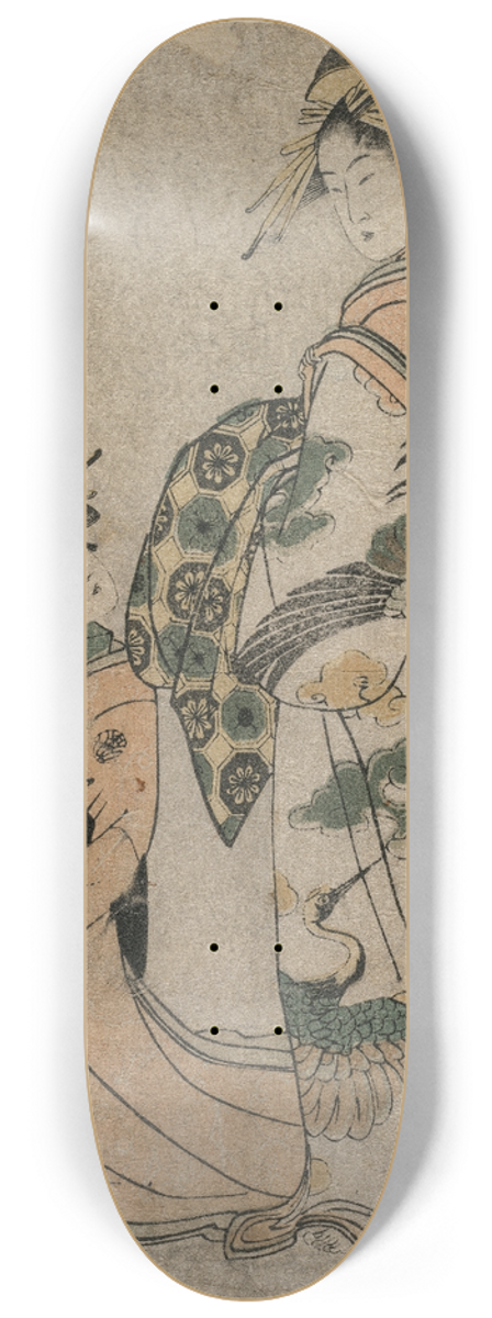 Kitagawa Utamaro - The Courtesan Misyama of Chojiya (from the series Eight Views of Beautiful Women of the Green Houses) 8.25 inch art skate deck