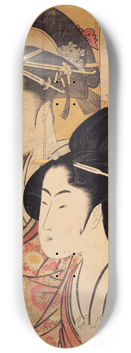 Kitagawa Utamaro - Two Beauties with Bamboo 8.25 inch art skate deck