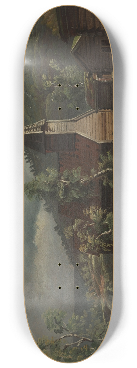 Knud Baade - The Church at Gaupne in Sogn 8.25 inch art skate deck
