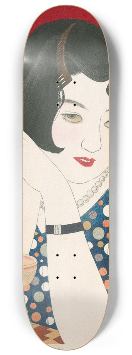 Kobayakawa Kiyoshi - Tipsy, from the series Modern Styles of Women 8.25 inch art skate deck
