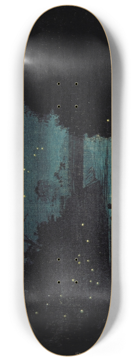 Kobayashi Kiyochika - Fireflies at Ochanomizu 8.25 inch art skate deck