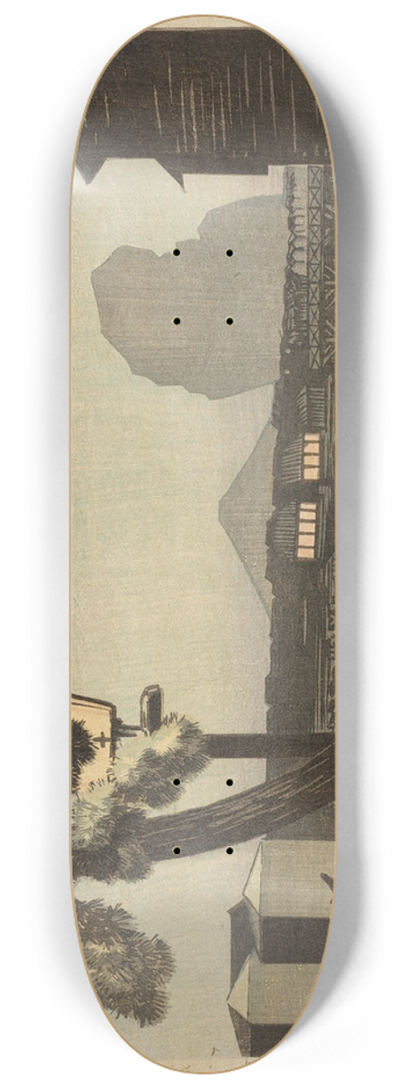 Kobayashi Kiyochika - Mt. Fuji at Dusk from Edo Bridge 8.25 inch art skate deck