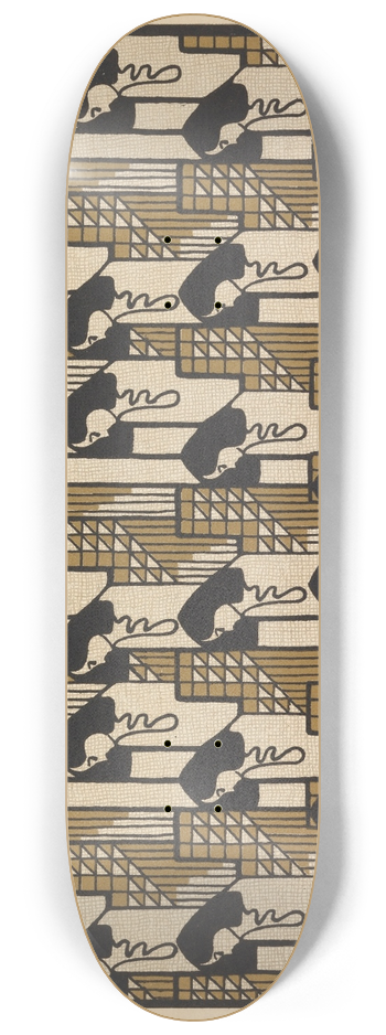 Koloman Moser - Wanddecor December (December Wall Decoration) 8.25 inch art skate deck