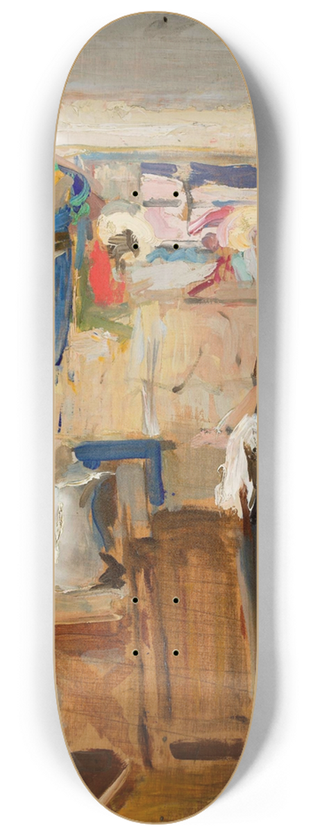 Konrad Krzyanowski - Painter Janusz Nawroczyski in the studio, sketch 8.25 inch art skate deck