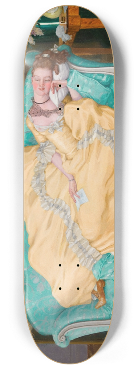 Konstantin Andreevich Somov - Sleeping Lady in a Room 8.25 inch art skate deck