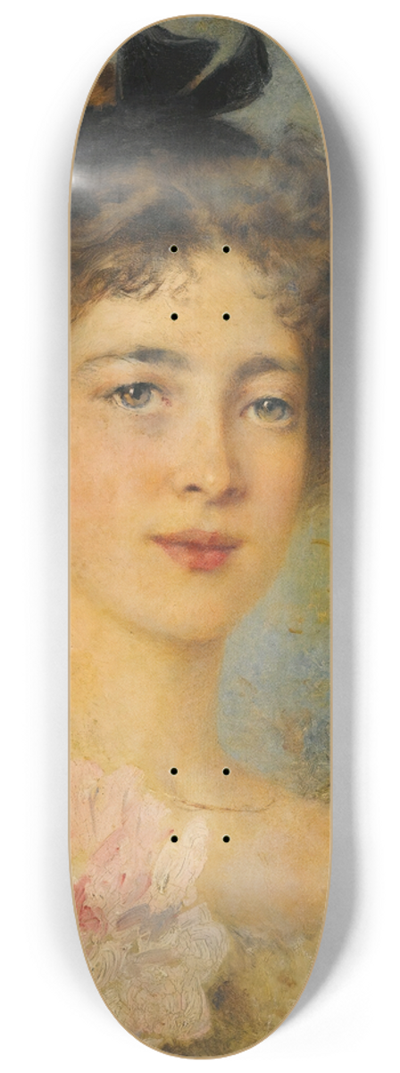 Konstantin Egorovich Makovsky - Portrait Of An Elegant Lady 8.25 inch art skate deck