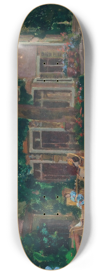 Andr Victor douard Devambez - Afternoon tea in the shade 8.25 inch art skate deck