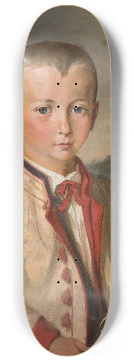 Andrzej Grabowski - Boy against landscape 8.25 inch art skate deck