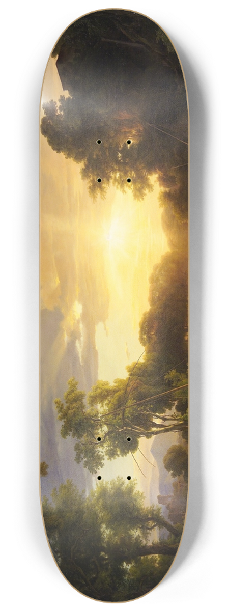 Kroly Mark - Italian Landscapes at Sunset, Fishermen 8.25 inch art skate deck