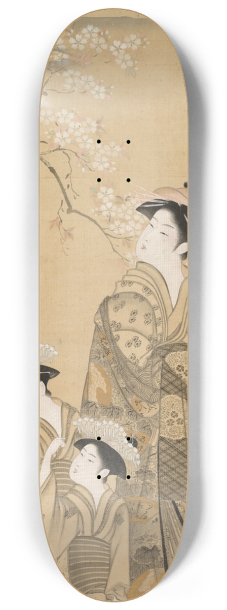 Kubo Shunman - Woman and Two Children 8.25 inch art skate deck