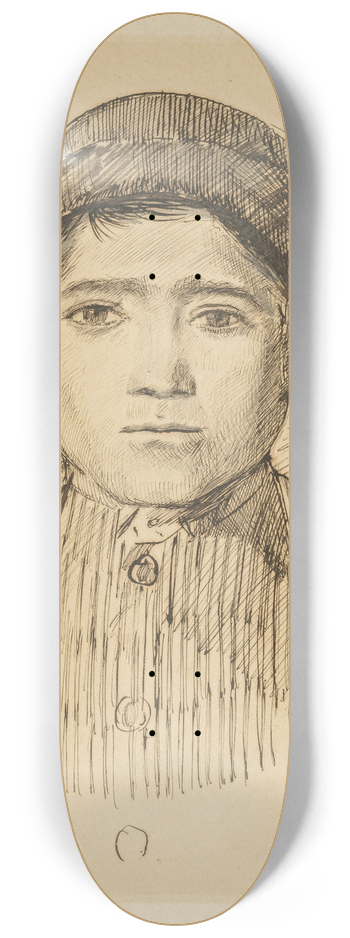 Ladislav Mednynszky - Portrait Study of a Boy in a Hat 8.25 inch art skate deck