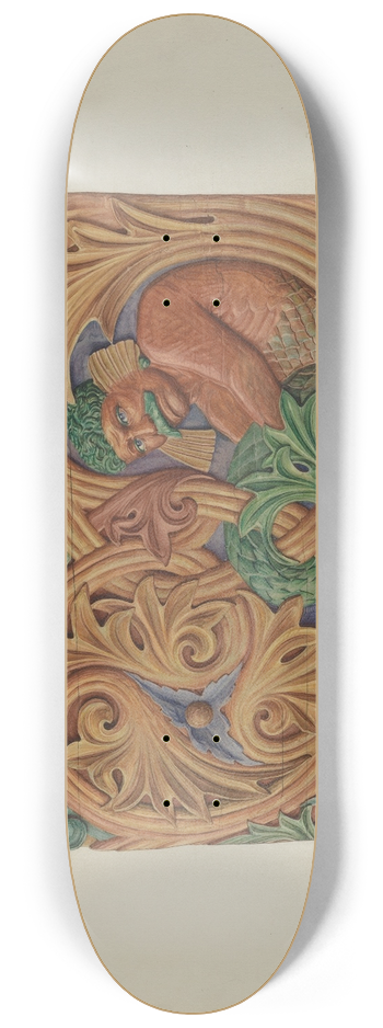 Laura Bilodeau - Ornamental Woodcarving  Stern Board 8.25 inch art skate deck