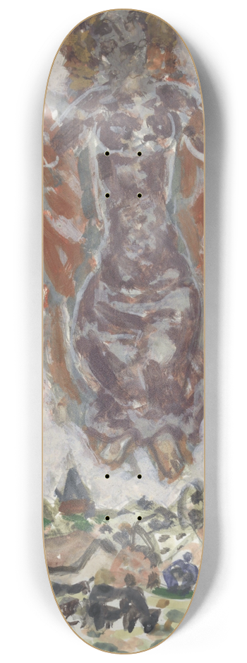 Leo Gestel - Dansende vrouwenfiguur boven een landschap 8.25 inch art skate deck