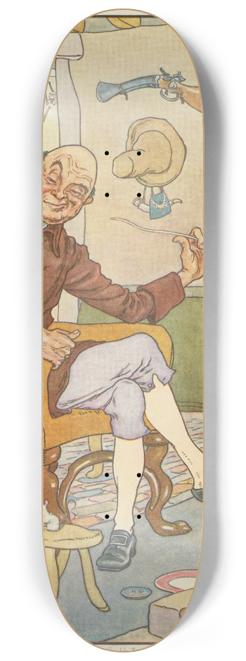 Leonard Leslie Brooke - There was a crooked man. 8.25 inch art skate deck