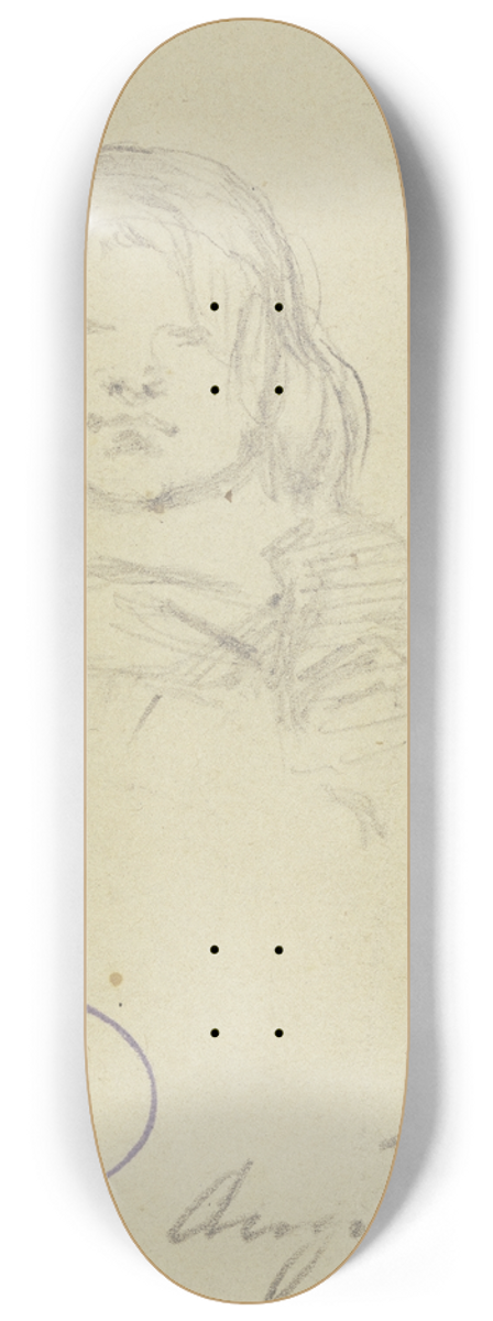 Angilbert Gbel - Childs bust from the front 8.25 inch art skate deck