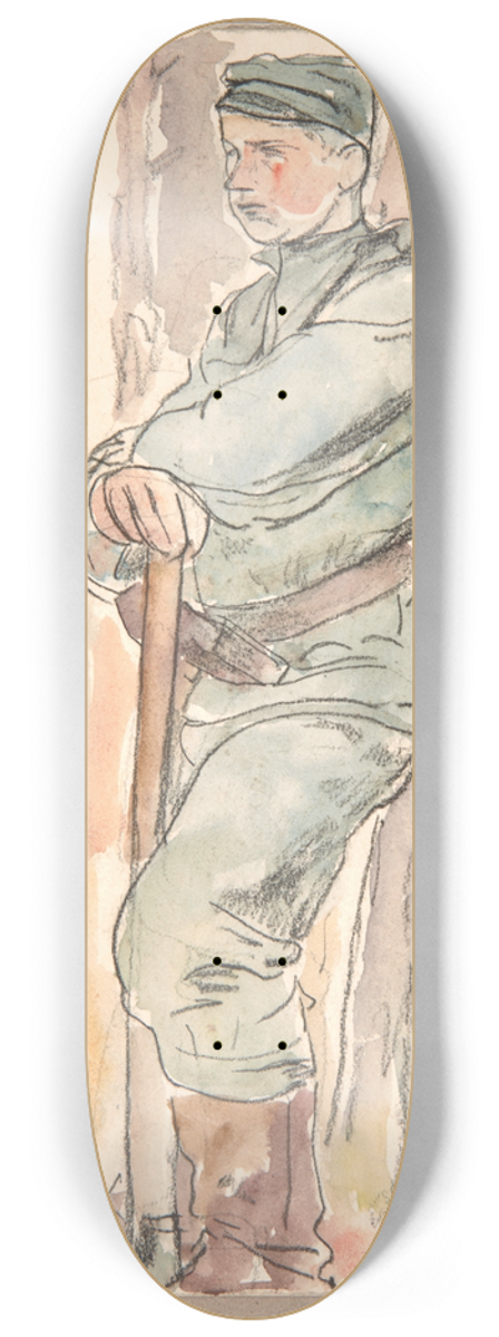 Leopold Gottlieb - A soldier of the Polish Legions digging shooting ditches 8.25 inch art skate deck