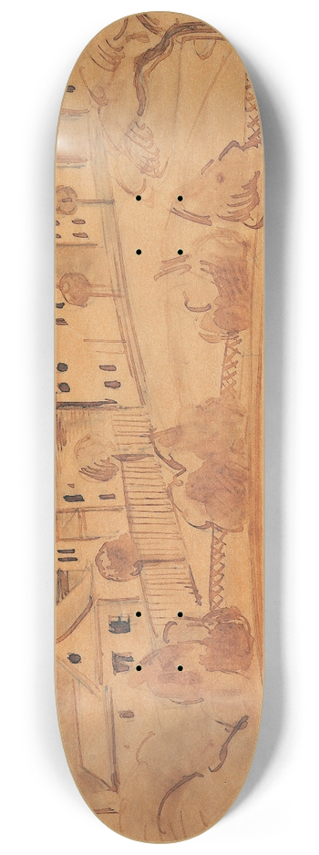 Anita Re - Huser am Weiher 8.25 inch art skate deck