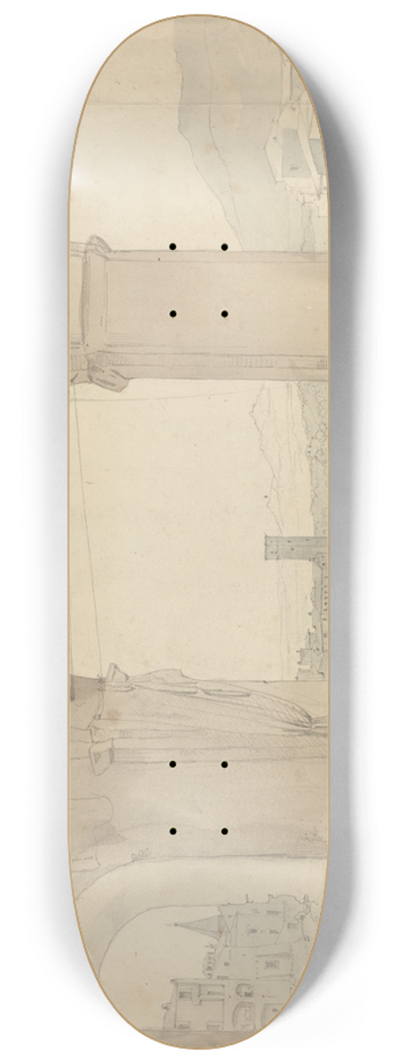 Leo Von Klenze - Panorama of Tivoli from a Loggia 8.25 inch art skate deck