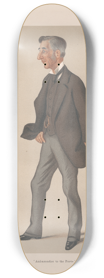Leslie Matthew Ward - Ambassador to the Porte  The Rt. Hon. Sir Henry George Elliot. 17 March 1877 8.25 inch art skate deck