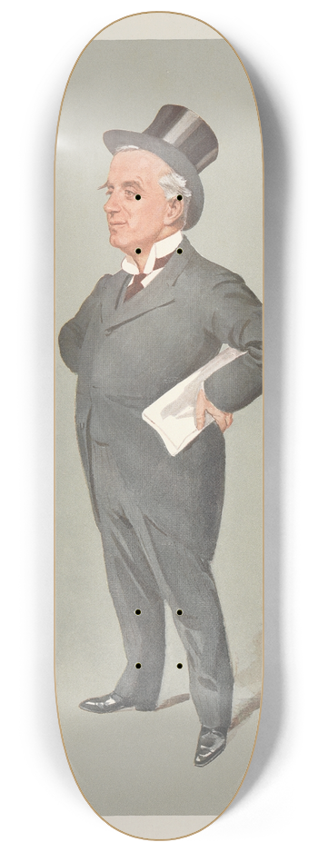 Leslie Matthew Ward - Legal; A Son of his Father, The Hon. Charles Russell, April 10, 1907 8.25 inch art skate deck
