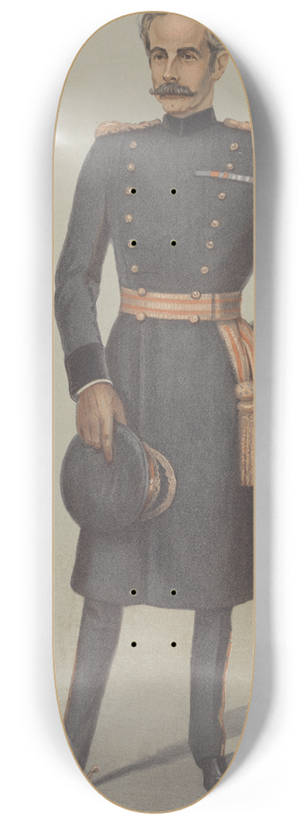 Leslie Matthew Ward - Military and Navy; A Calvary Reformer, The Earl of Dundonald, May 8, 1902 8.25 inch art skate deck