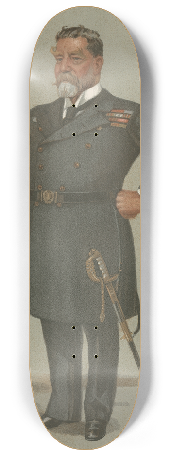 Leslie Matthew Ward - Military and Navy; Fresh from the Channel Sheet, Vice-Admiral Sir Henry H. Rawson, April 25, 1901 8.25 inch art skate deck