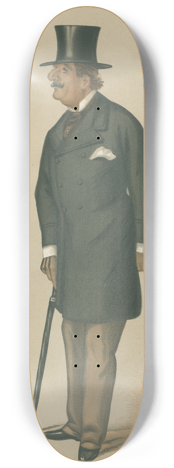 Leslie Matthew Ward - Military and Navy; The Beau Ideal, Lieutenant-General Sir Alfred Hastings Horsford, February 3, 1877 8.25 inch art skate deck