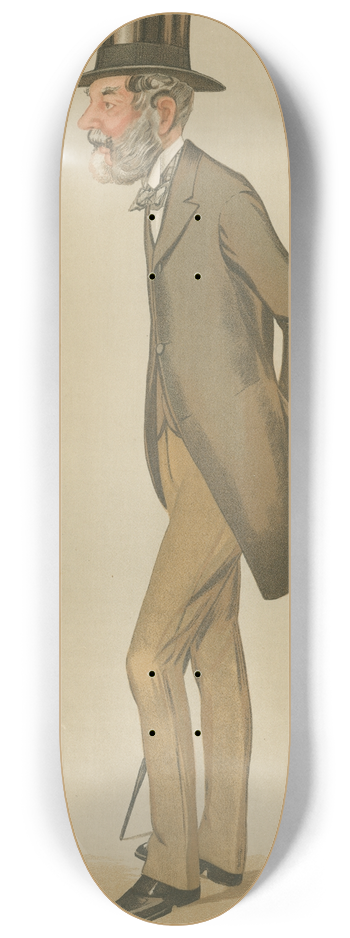 Leslie Matthew Ward - Miscellaneous; Cobham Hall, The Earl of Darnley, December 21, 1893 8.25 inch art skate deck