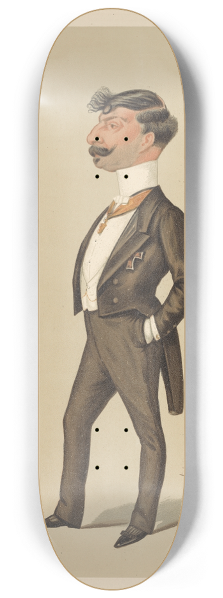 Leslie Matthew Ward - Politicians  Greece. M. John Gennadius (H.E. The Greek Minister). February 11, 1888 8.25 inch art skate deck