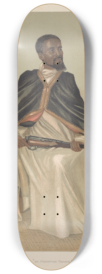 Leslie Matthew Ward - Royalty; An Abysinnian General, H.H. Ras Makunan, February 12, 1903 8.25 inch art skate deck