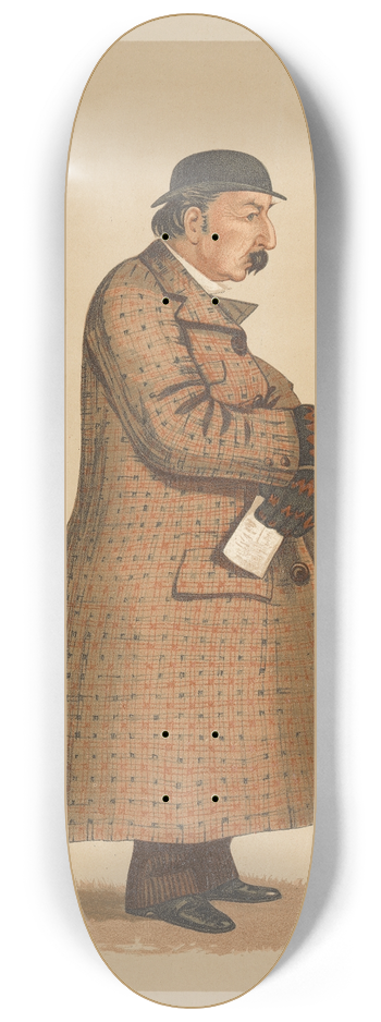 Leslie Matthew Ward - Turf Devotees; Jem, Captain James Octavius Machell, December 3, 1887 8.25 inch art skate deck