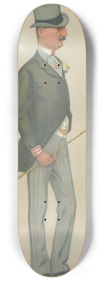 Leslie Matthew Ward - Turf Devotees; Kilkenny, The Marquess of Ormonde, October 12, 1878 8.25 inch art skate deck