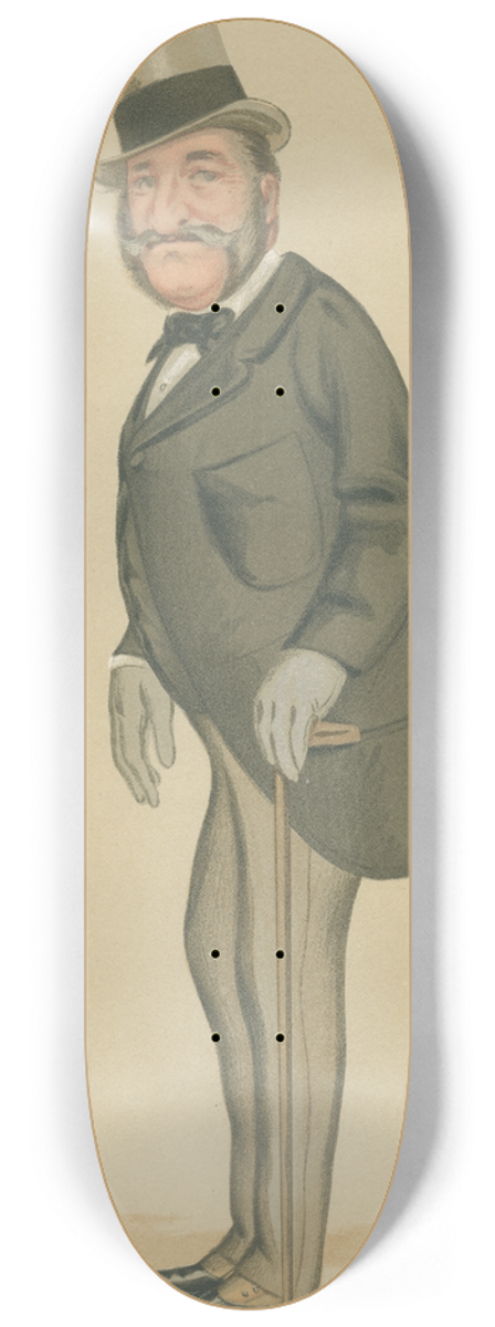 Leslie Matthew Ward - Turf Devotees; The Duke of Sport, The Duke of Beaufort, September 30, 1876 8.25 inch art skate deck