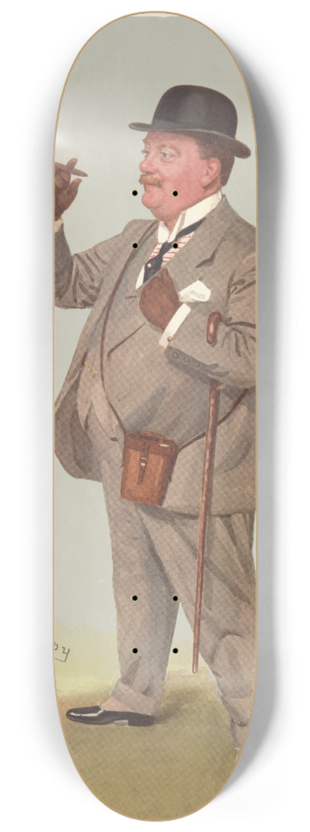 Leslie Matthew Ward - Turf Devotees; The Portly One, Mr. G. A. Prentice, June 19, 1907 8.25 inch art skate deck