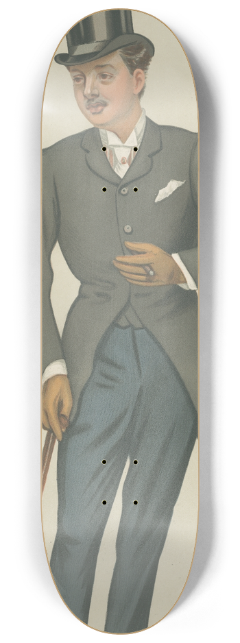 Leslie Matthew Ward - Turf Devotees; The Young Duke, The Duke of Portland, June 3, 1882 8.25 inch art skate deck