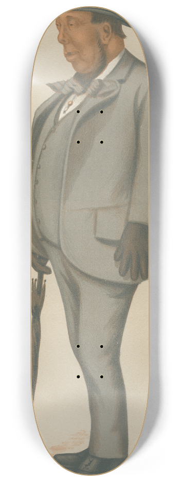 Leslie Matthew Ward - Wagerers; The Leviathan, Mr. Steel, October 27, 1877 8.25 inch art skate deck