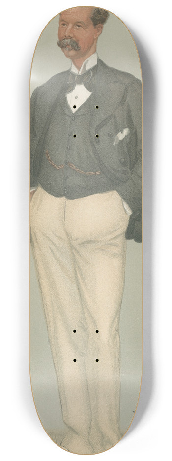 Leslie Matthew Ward - Yachting Devotees; Shamrock, Sir Thomas Johnstone Lipton, September 19, 1901 8.25 inch art skate deck