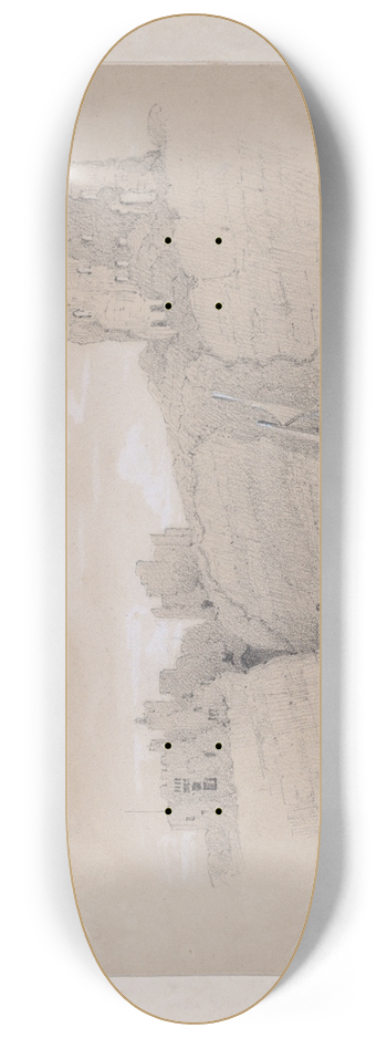 Lilburne Hicks - Chepstow Castle, Wales from the River Wye 8.25 inch art skate deck