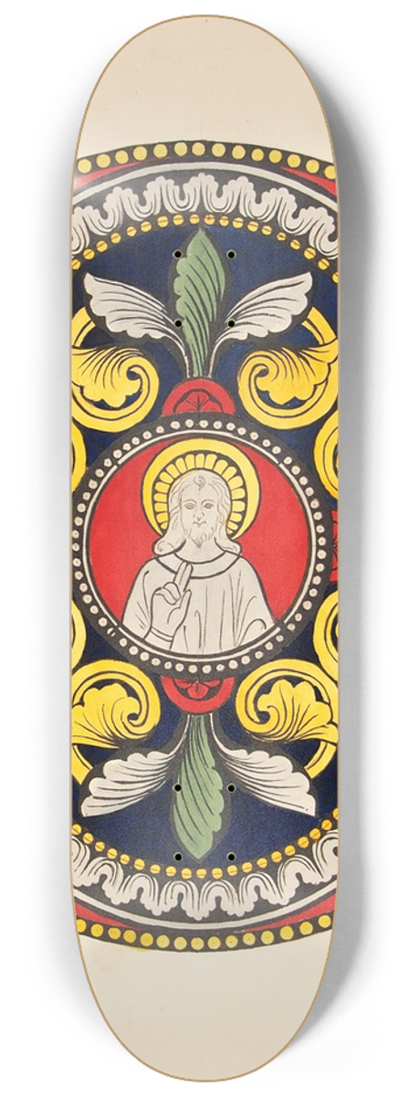 Lilly Walther - Klaasimaali kavand Kristusega 8.25 inch art skate deck