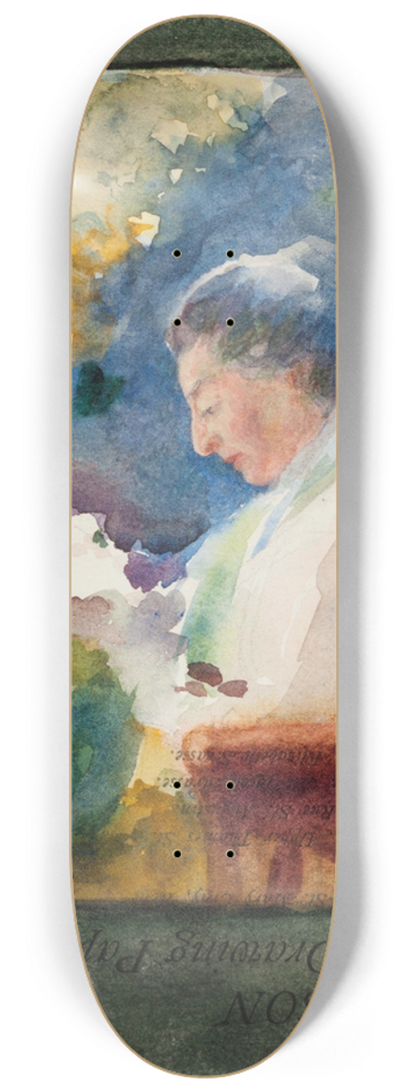 Lilly Walther - Sitting female Figure (Portrait of Mrs Bremen) 8.25 inch art skate deck