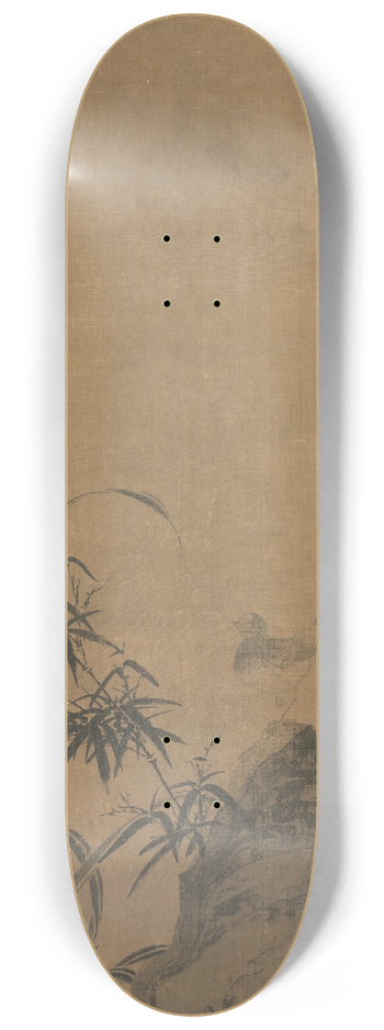 Liu Shanshou - Lily and Butterflies 8.25 inch art skate deck