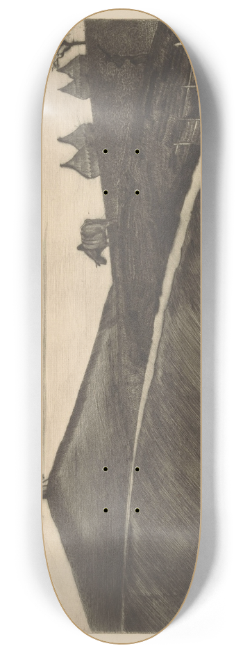 Lodewijk Schelfhout - Heuvellandschap met ploegende os bij Etikhove 8.25 inch art skate deck