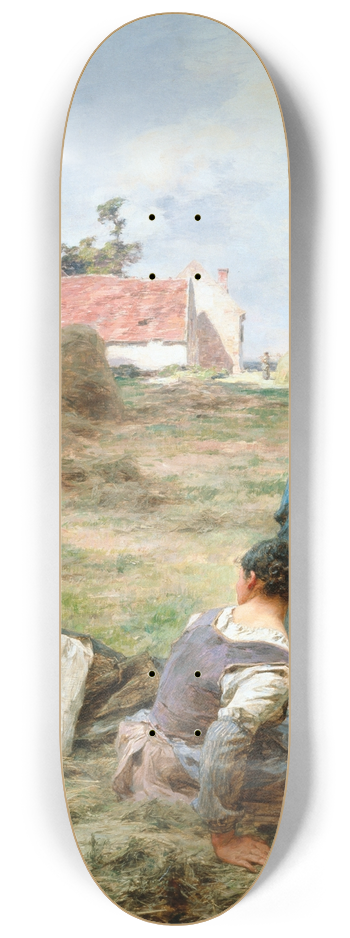 Lon Augustin Lhermitte - Harvesters at Rest 8.25 inch art skate deck