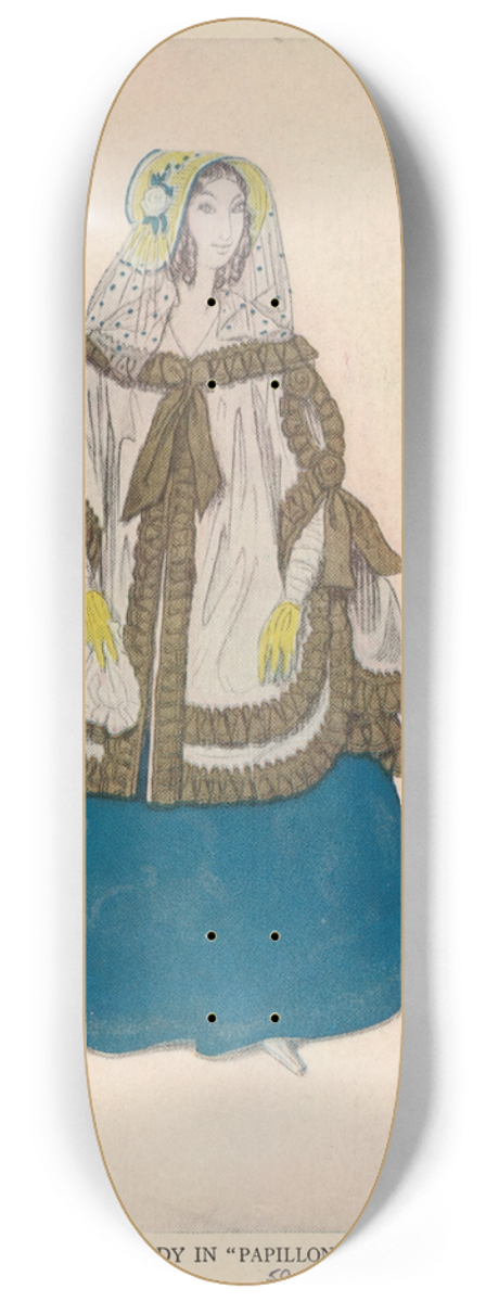 Lon Bakst - Lady in Papillons 8.25 inch art skate deck