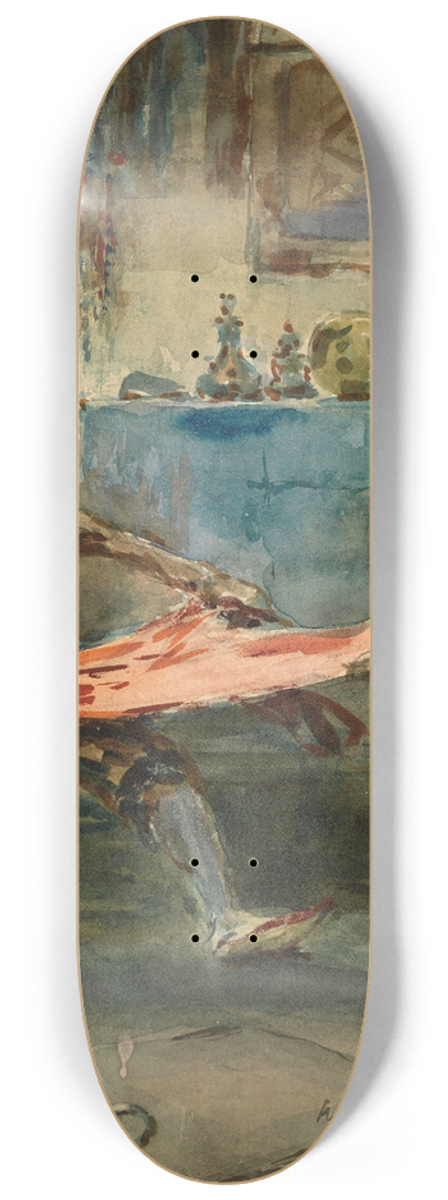 Lon Bakst - Oriental Scene 8.25 inch art skate deck