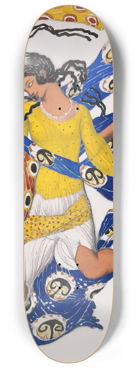 Lon Bakst - The Butterfly (Costume Design for Anna Pavlova) 8.25 inch art skate deck