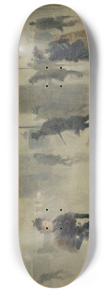 Lon Lematre - Passants sur le boulevard, un jour dhiver 8.25 inch art skate deck
