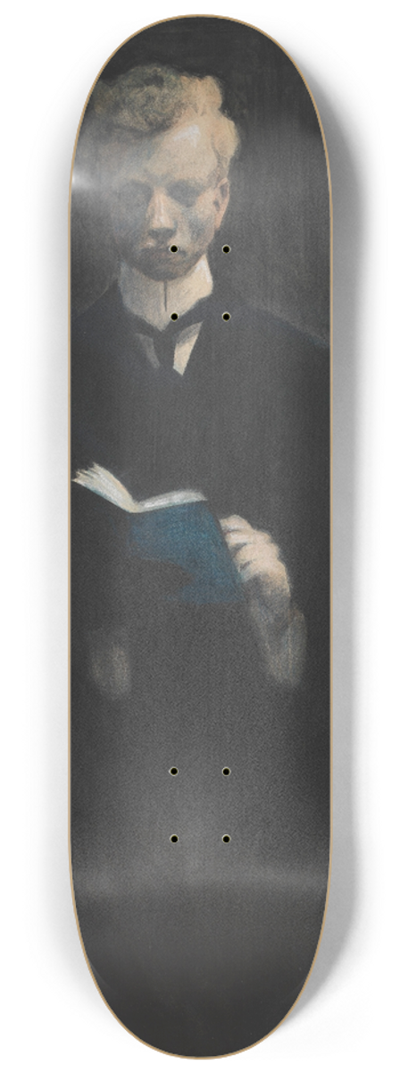 Lon Spilliaert - Self Portrait with Blue Sketchbook 8.25 inch art skate deck